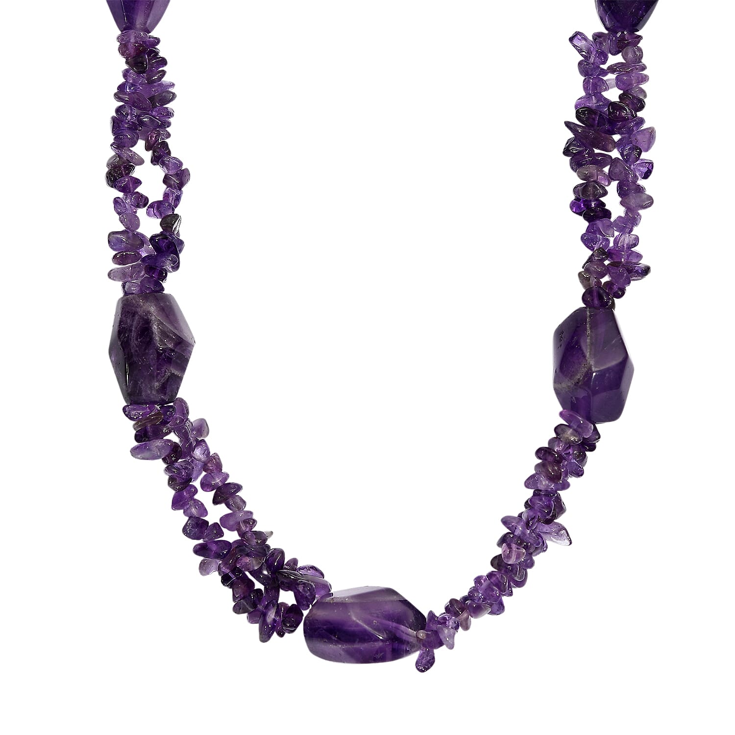 African Amethyst Necklace (Size - 20 - 1 Ext) in Platinum Overlay 330.00 Ct. 8267307 0