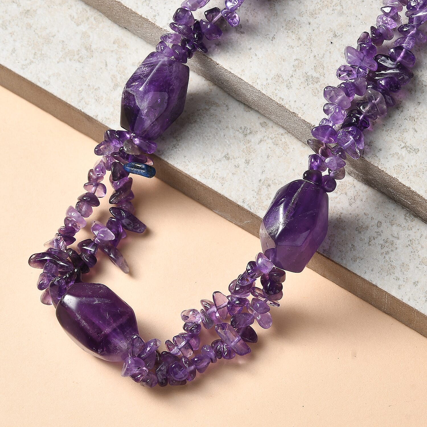 African Amethyst Necklace (Size - 20 - 1 Ext) in Platinum Overlay 330.00 Ct. 8267307 3