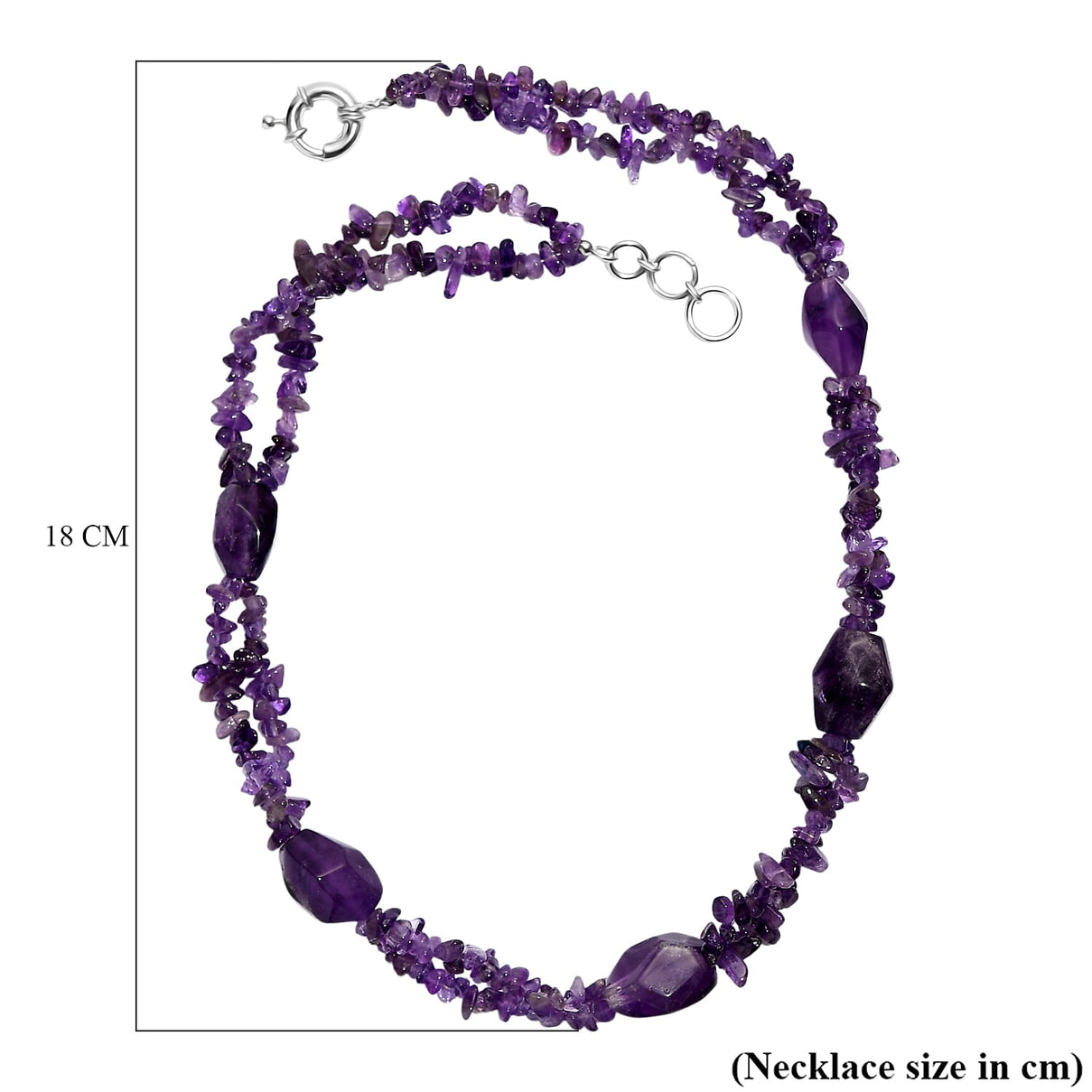 African Amethyst Necklace (Size - 20 - 1 Ext) in Platinum Overlay 330.00 Ct. 8267307 6