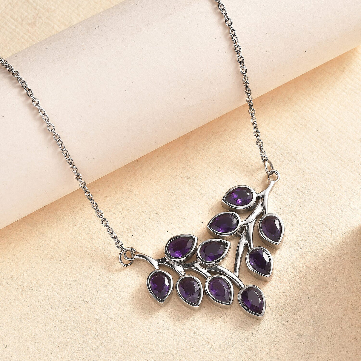 African Amethyst Necklace (Size - 20) 3.88 Ct. 7965597 3