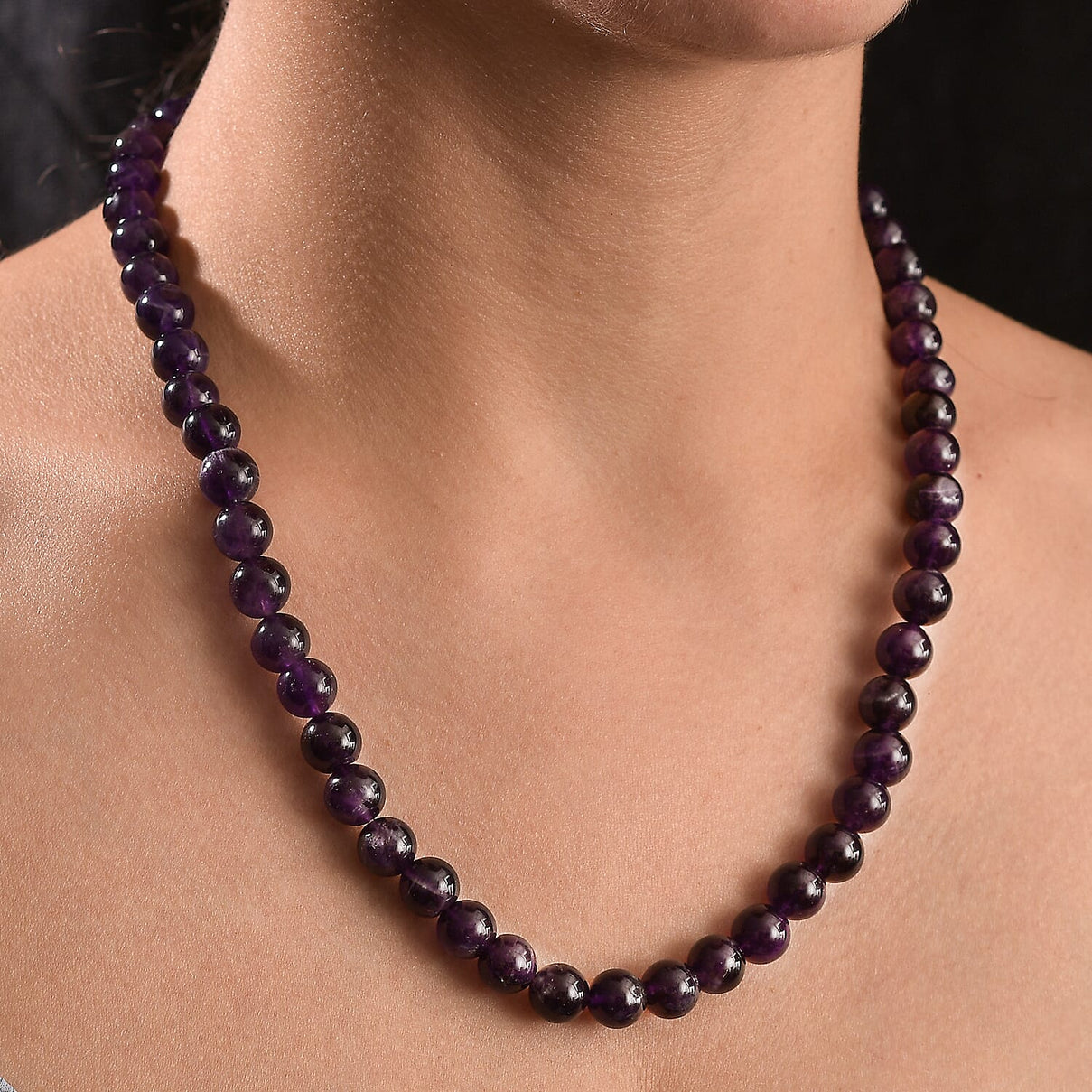 African Amethyst Necklace (Size - 20) with Lobster Clasp 230.00 Ct. 8132613 2