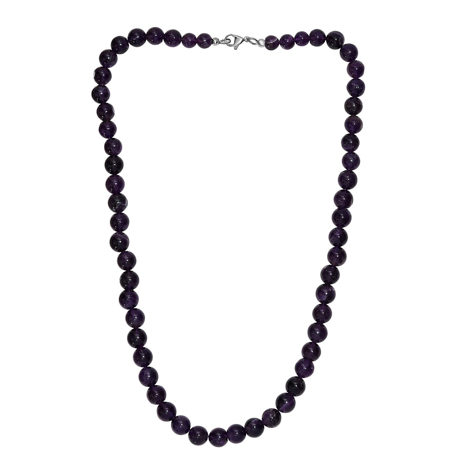 African Amethyst Necklace (Size - 20) with Lobster Clasp 230.00 Ct. 8132613 4