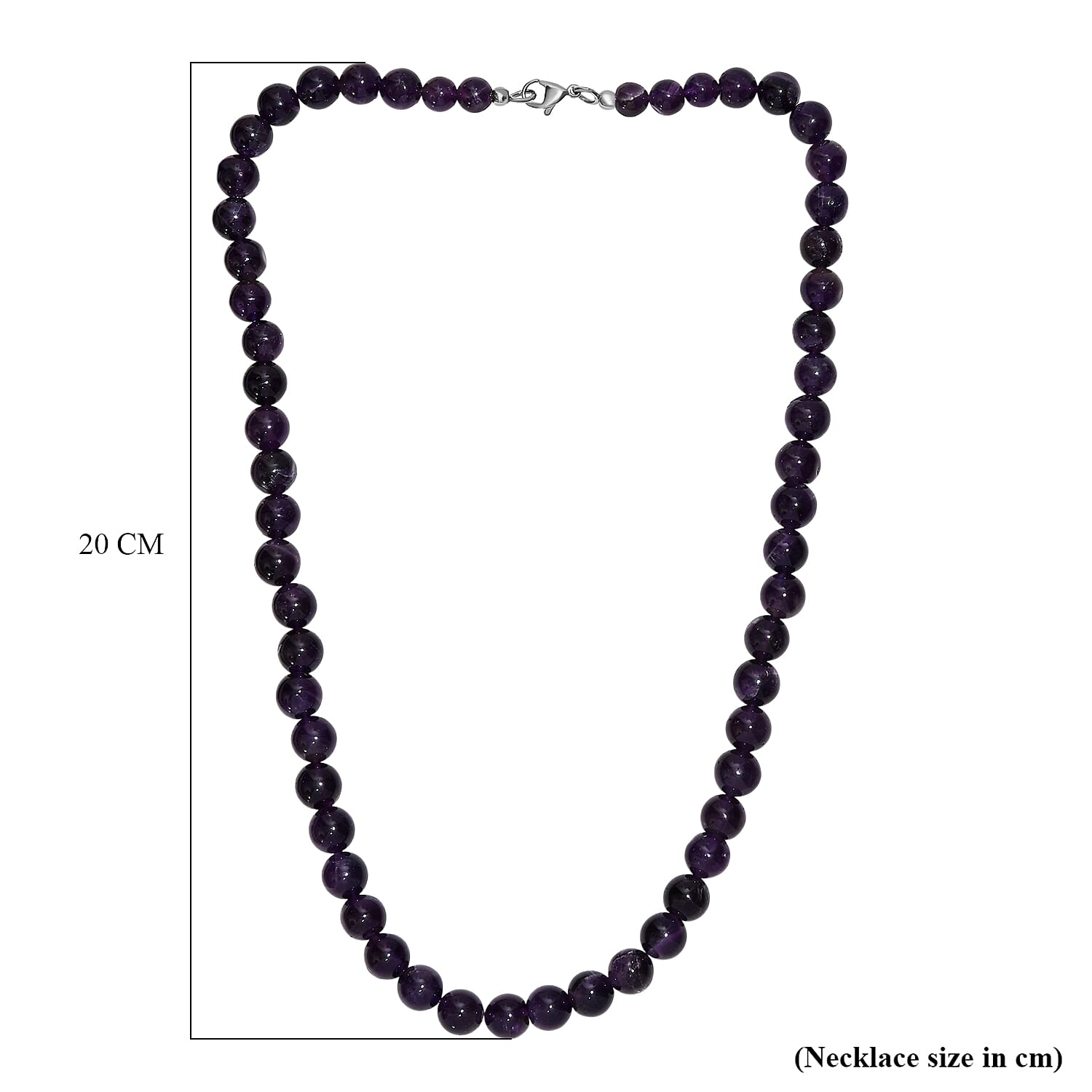 African Amethyst Necklace (Size - 20) with Lobster Clasp 230.00 Ct. 8132613 6