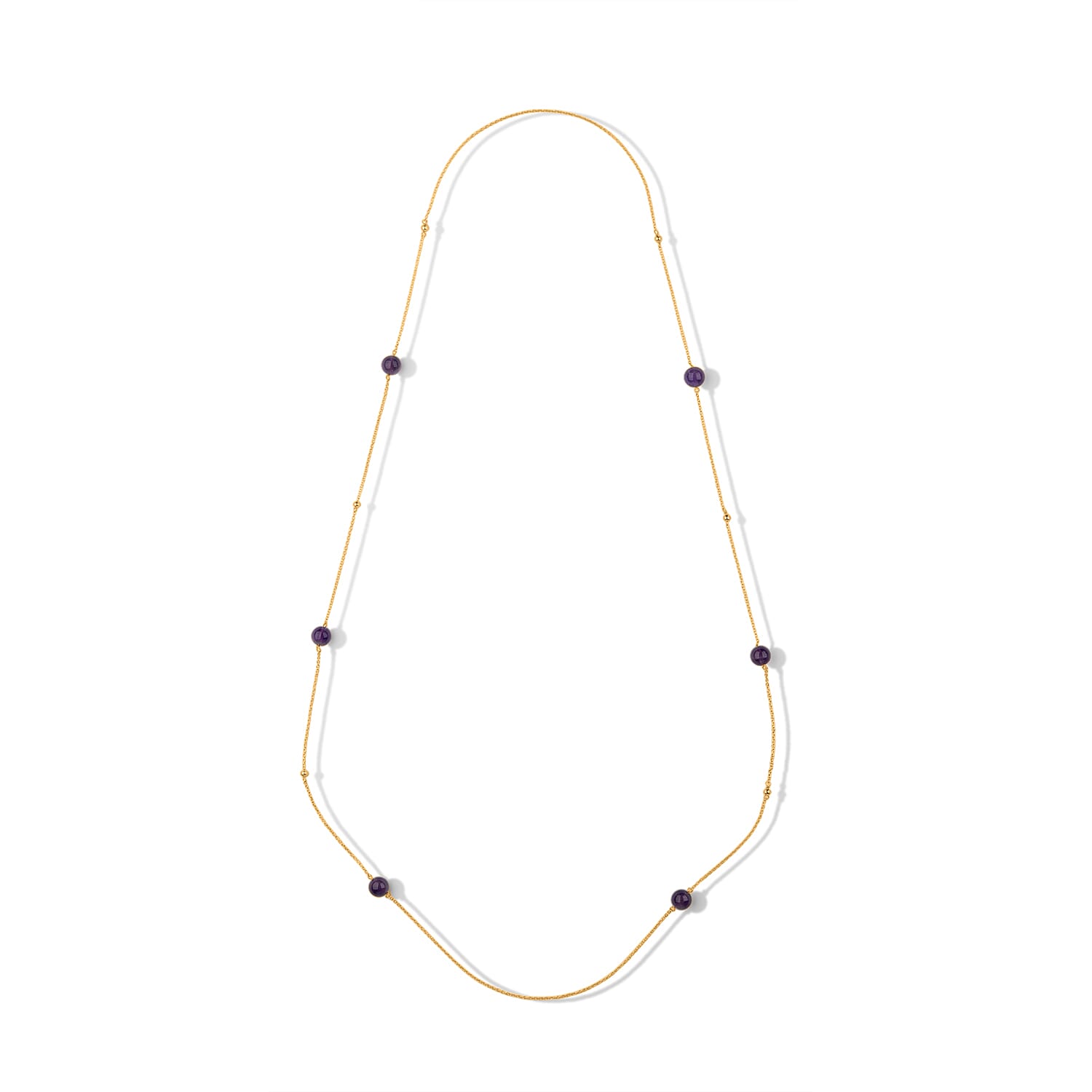 Tucson Close Out- African Amethyst Station Necklace (Size - 36) 8421175 0