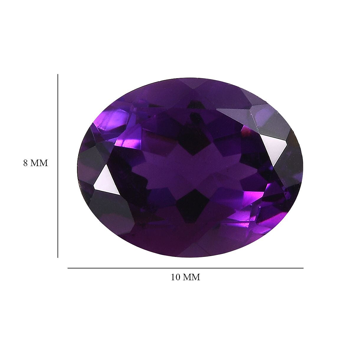 African Amethyst Loose Gemstone in Oval Cut (10x8 mm) 7733615 4