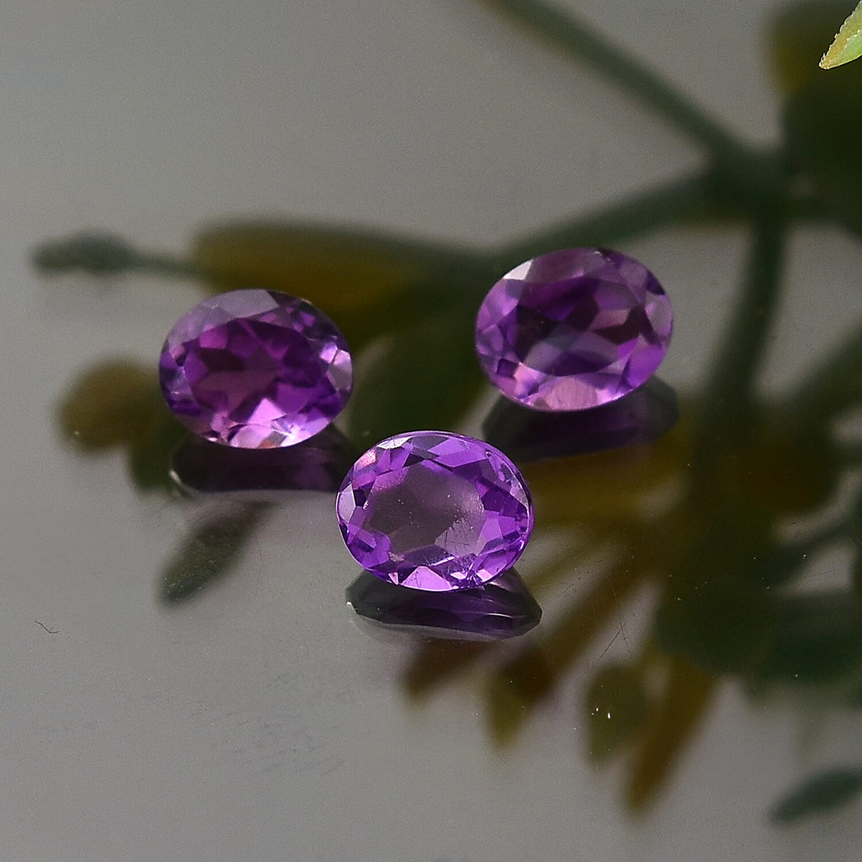 Set of 3 African Amethyst Loose Gemstones in Oval Shape  0.84 Ct. 8063596 2