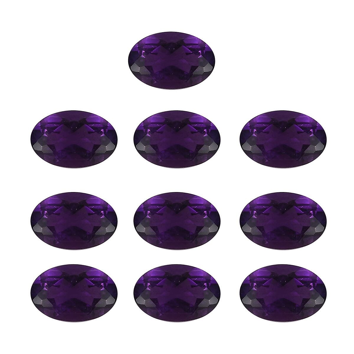 Set of 10 African Amethyst Loose Gemstones in Oval Shape (6x4mm) 7932377 0