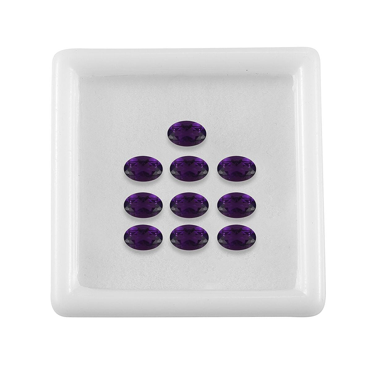 Set of 10 African Amethyst Loose Gemstones in Oval Shape (6x4mm) 7932377 4