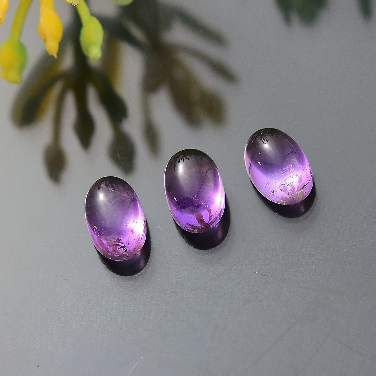 Set of 3 African Amethyst Loose Gemstones in Oval Shape  1.16 Ct. 8063597 1