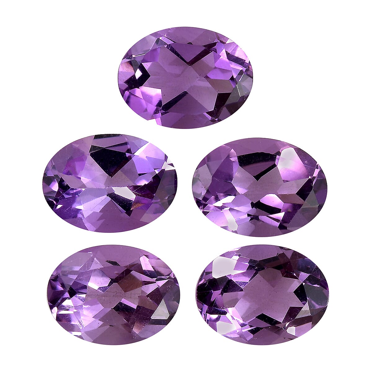 Set of 5 African Amethyst Loose Gemstones in Oval Shape 5.50 Ct. 8063599 0