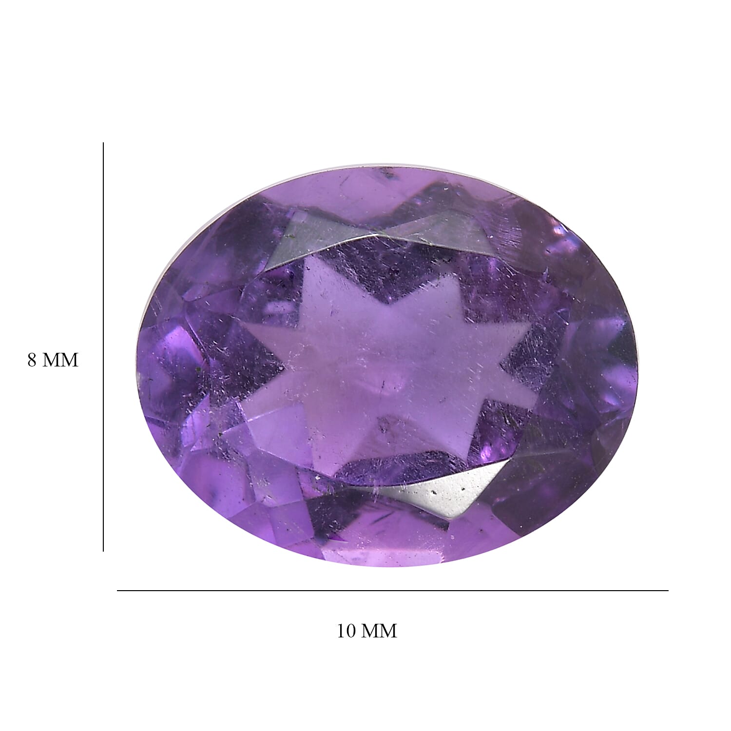African Amethyst Oval Cut Cut 10X8 mm Gemstone, 2.54 Ct 8498162 3