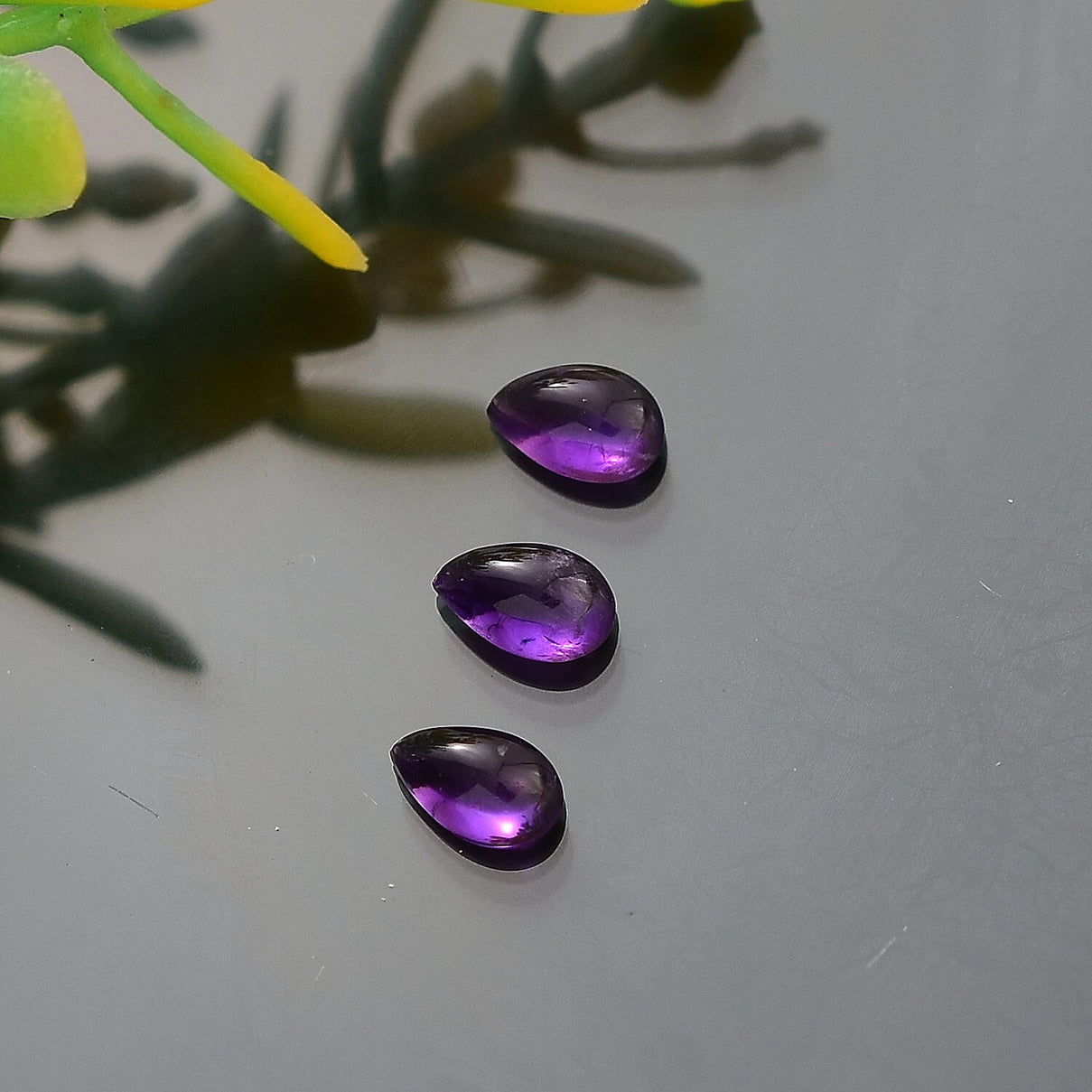 Set of 3 African Amethyst Loose Gemstones in Pear Shape 0.66 Ct. 8063605 1