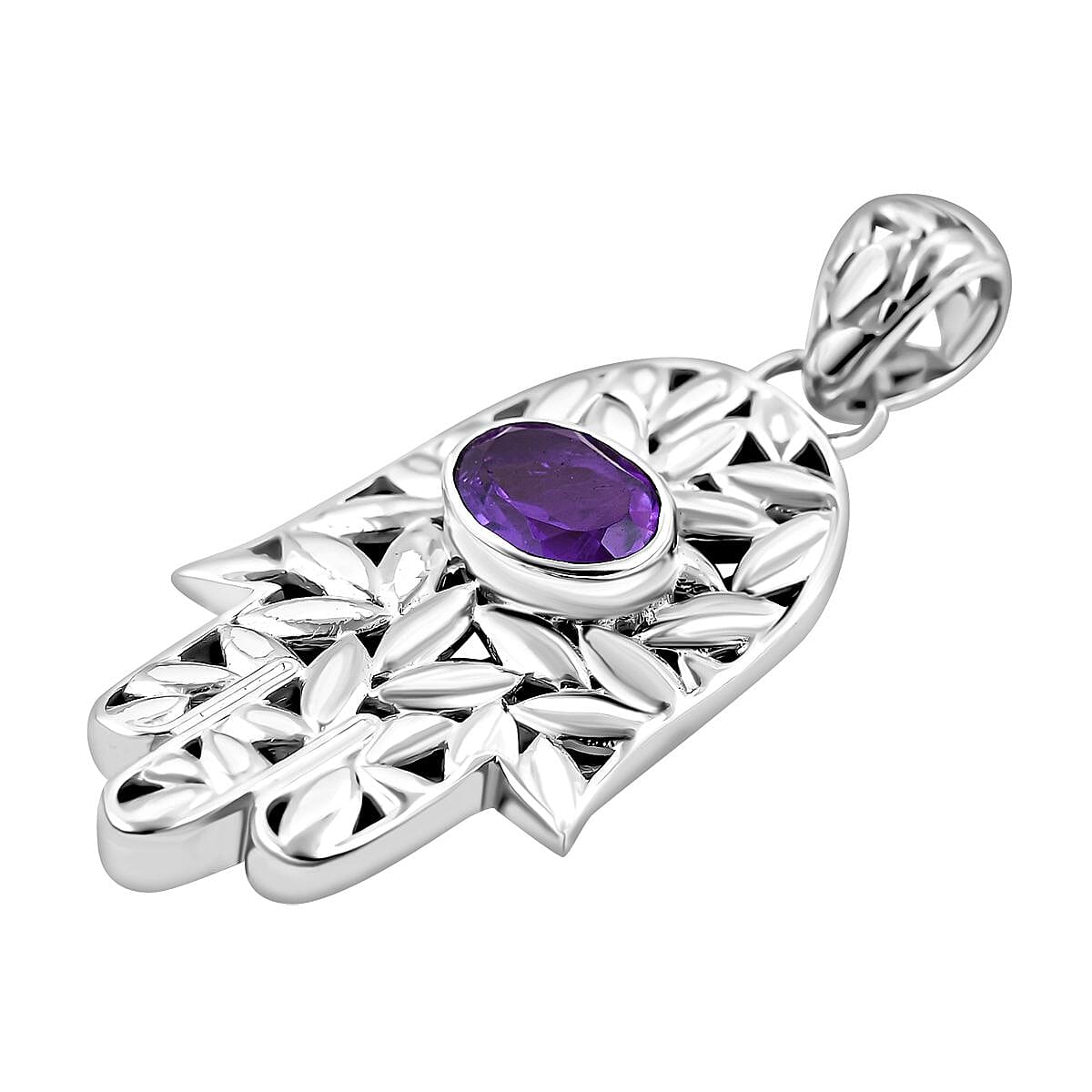 Royal Bali Collection - Amethyst Pendant in Sterling Silver, Silver Wt. 6.11 Gms 7652176 4