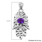 Royal Bali Collection - Amethyst Pendant in Sterling Silver, Silver Wt. 6.11 Gms