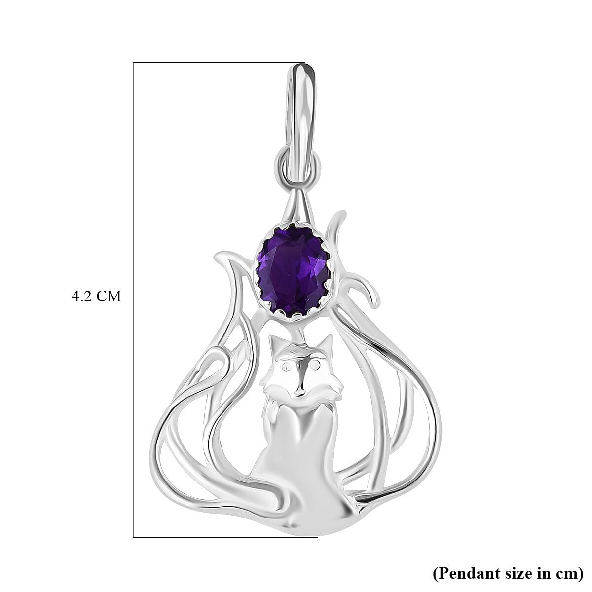 African Amethyst Solitaire Pendant in Sterling Silver 7844558 6