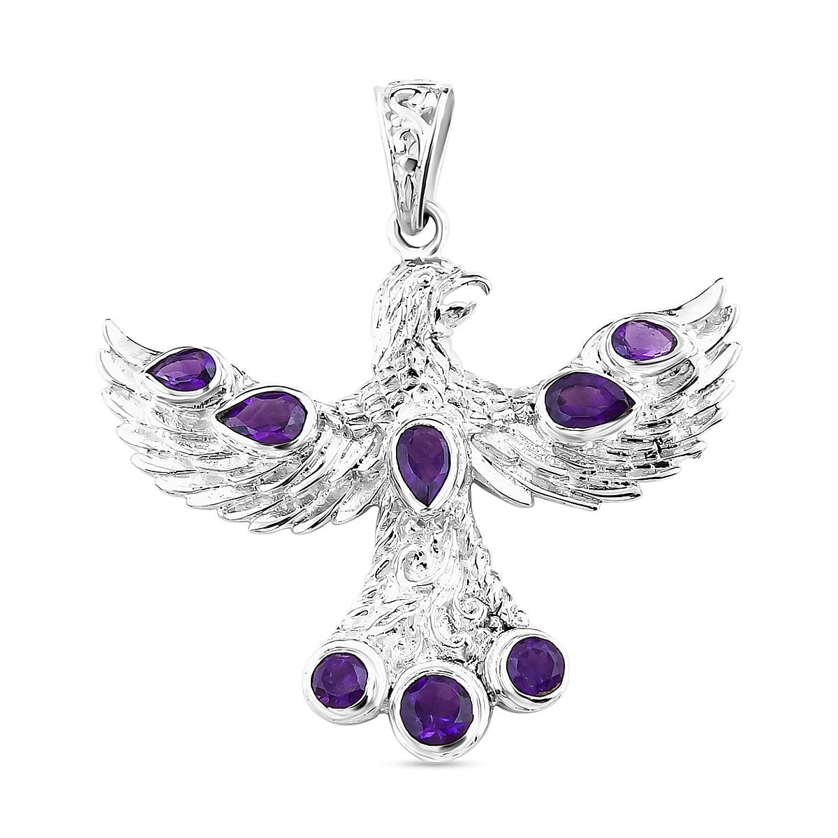 African Amethyst Pendant Sterling Silver Wt. 7 grams, 2.620 Ct 7656576 0