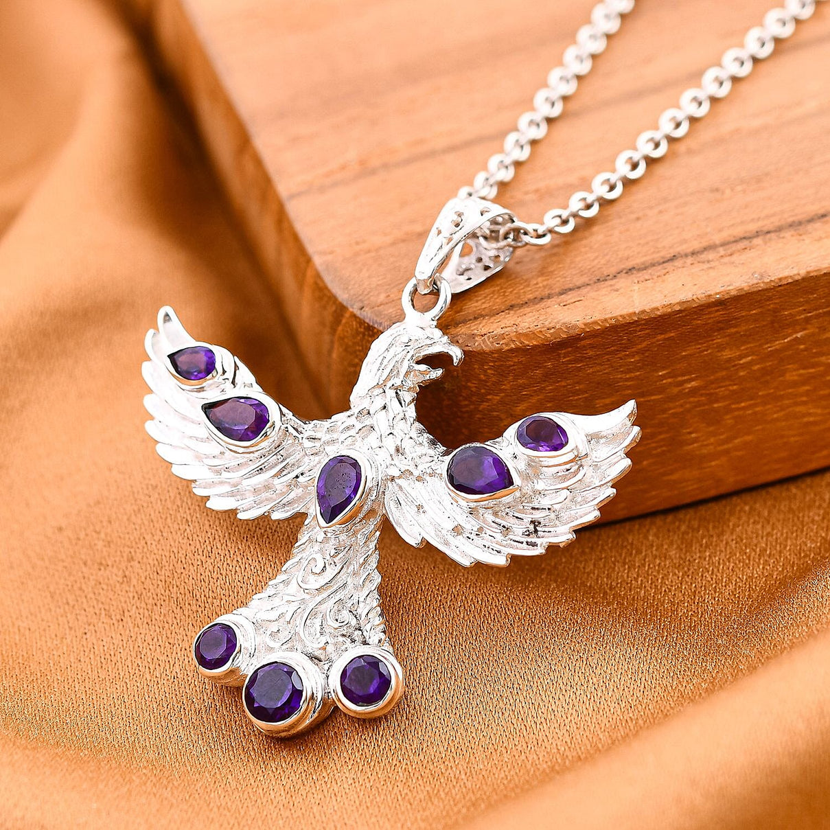 African Amethyst Pendant Sterling Silver Wt. 7 grams, 2.620 Ct 7656576 3