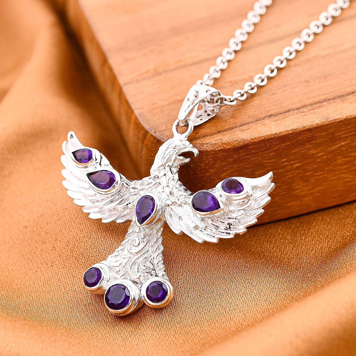 African Amethyst Pendant Sterling Silver Wt. 7 grams, 2.620 Ct 7656576 3