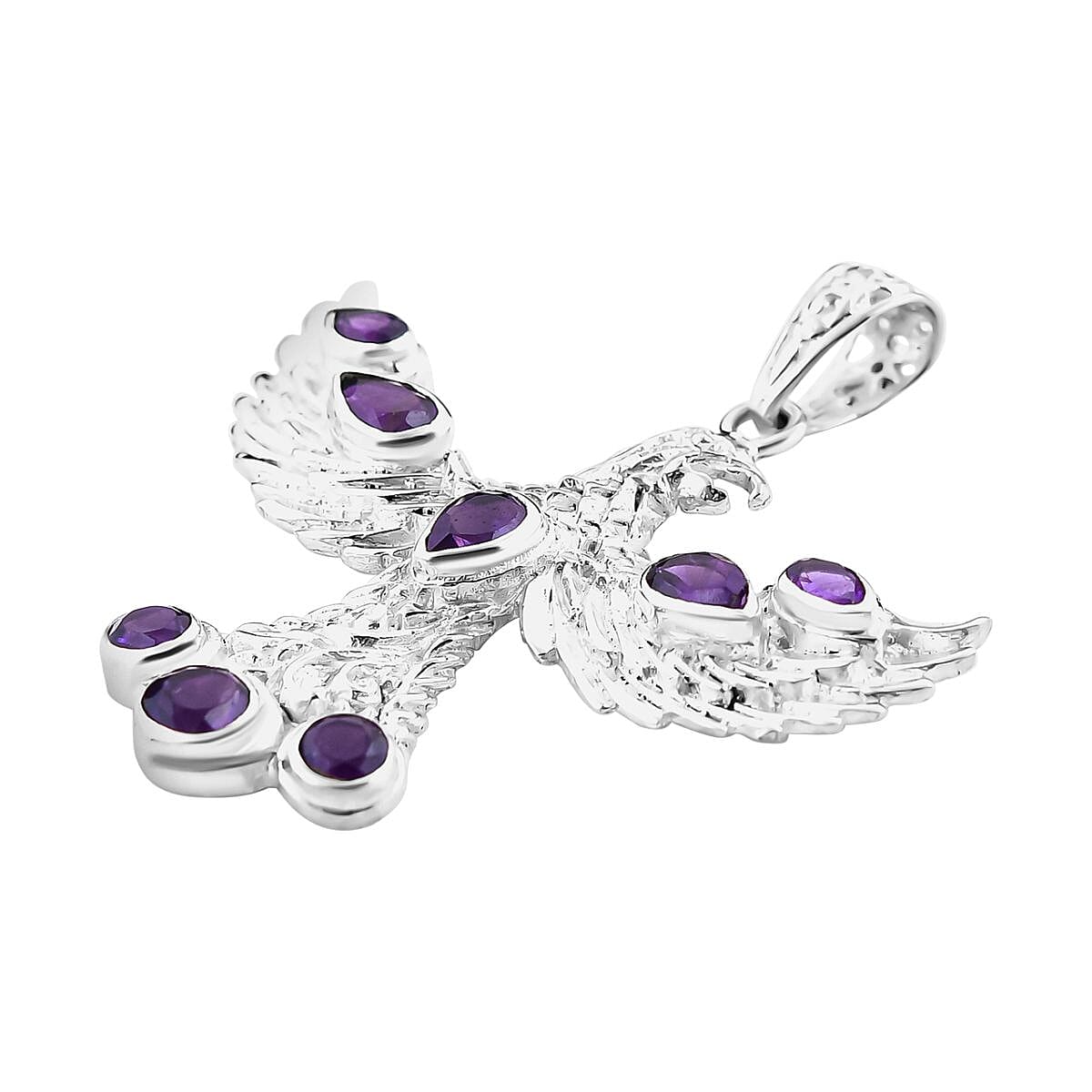 African Amethyst Pendant Sterling Silver Wt. 7 grams, 2.620 Ct 7656576 4