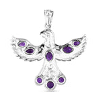 Amethyst Eagle Pendant in Sterling Silver 2.62 Ct, Silver Wt. 7.00 Gms