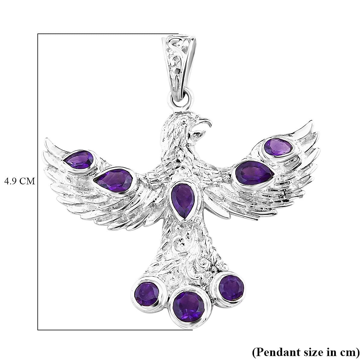 African Amethyst Pendant Sterling Silver Wt. 7 grams, 2.620 Ct 7656576 6