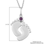 Amethyst Pendant With Chain (Size 20 With 4 Inch Extender ) in Platinum Overlay Sterling Silver Wt.5.99 Gms