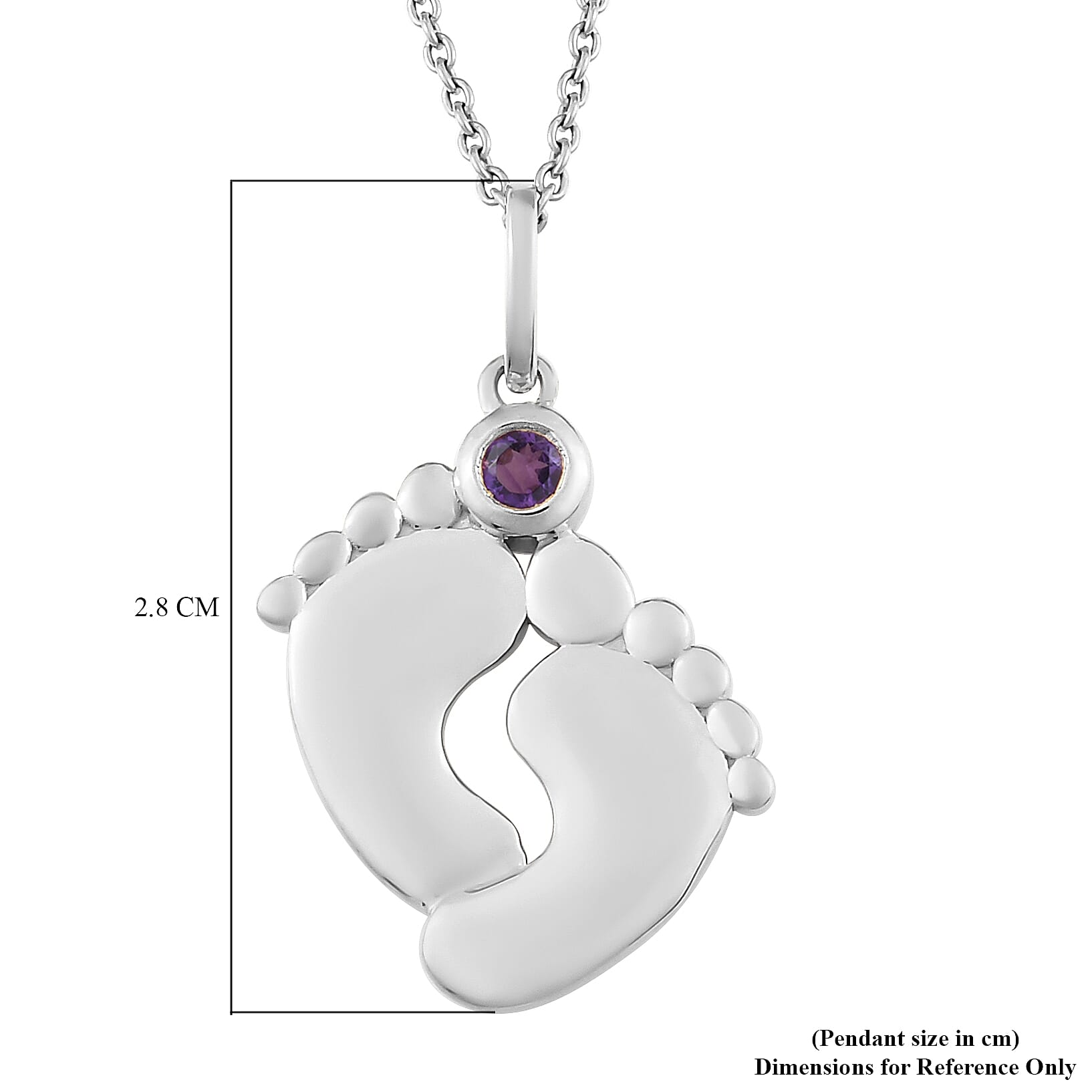 African Amethyst Pendant With Chain in Platinum Plated Sterling Silver 3629335 4