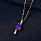 AAA African Amethyst Pendant in Yellow Gold Plated Sterling Silver with Chain (Size 20) 1.17 Ct.
