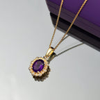 African Amethyst Pendant with Chain (Size 20) in 14K Yellow Gold Overlay Sterling Silver 1.66 Ct.