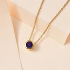 African Amethyst Pendant with Chain (Size 20) in 18K YG Vermeil Sterling Silver  0.800  Ct.