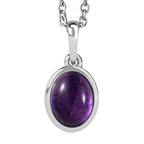 African Amethyst Pendant with Chain (Size 20) in Platinum Overlay Sterling Silver  2.200  Ct.