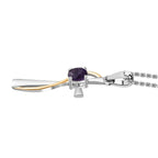 Amethyst Pendant in Platinum Overlay Sterling Silver With Chain (Size 20)