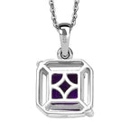 AAA African Amethyst Pendant with Chain (Size - 20) in Rhodium Overlay Sterling Silver 2.55 Ct.