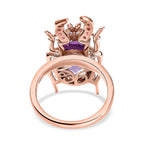 GP Italian Garden Collection - Amethyst, Rhodolite Garnet & Natural Zircon Ring in 18K Vermeil RG Plated Sterling Silver 6.75 Ct, Silver Wt. 5.60 Gms