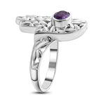 Royal Bali Collection - Amethyst Ring in Sterling Silver 1.10 Ct, Silver Wt. 5.6 Gms
