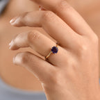 AAA African Amethyst Solitaire Ring in Yellow Gold Plated Sterling Silver 1.20 Ct.