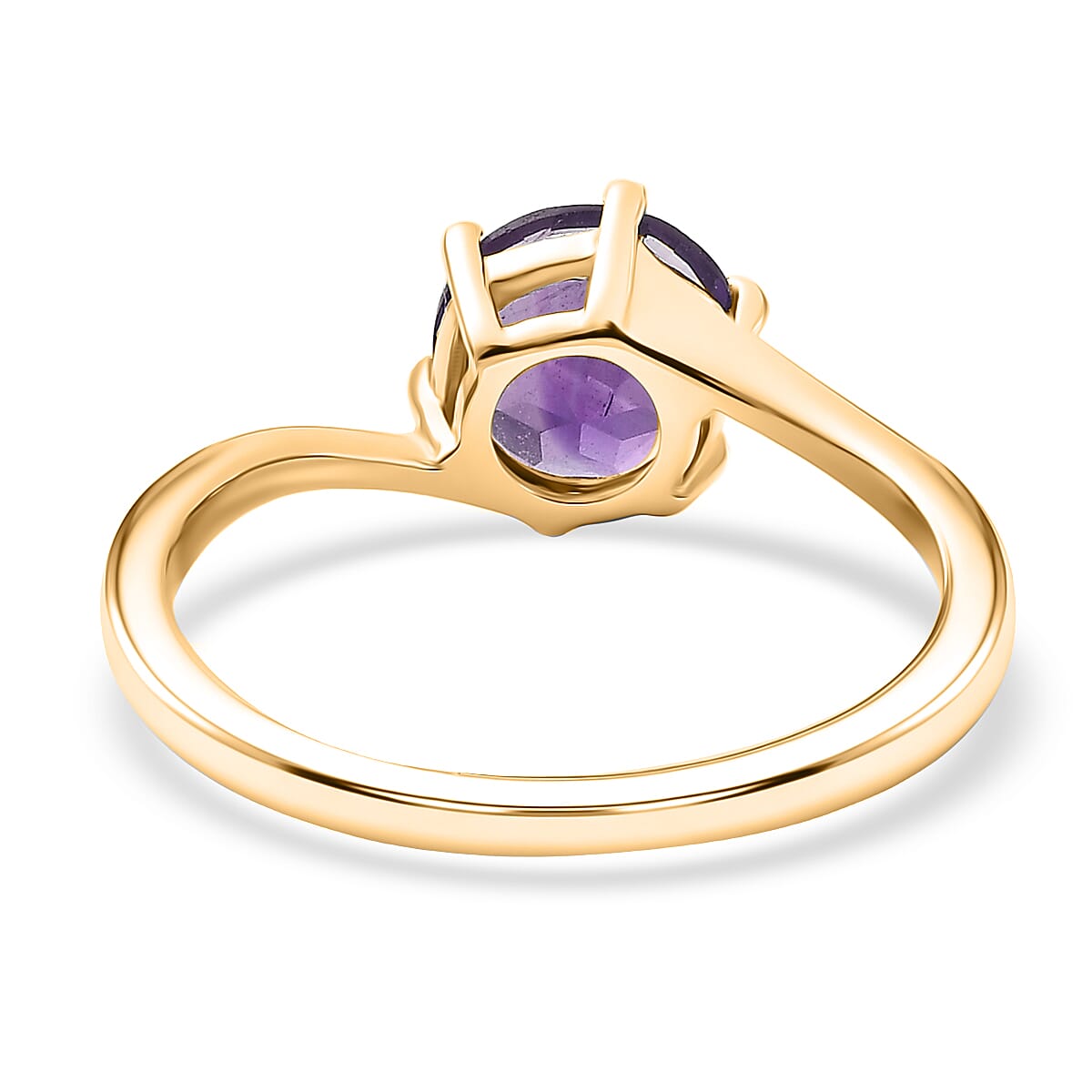 AAA African Amethyst Solitaire Ring in Yellow Gold Plated Sterling Silver 1.20 Ct. 8466310 5
