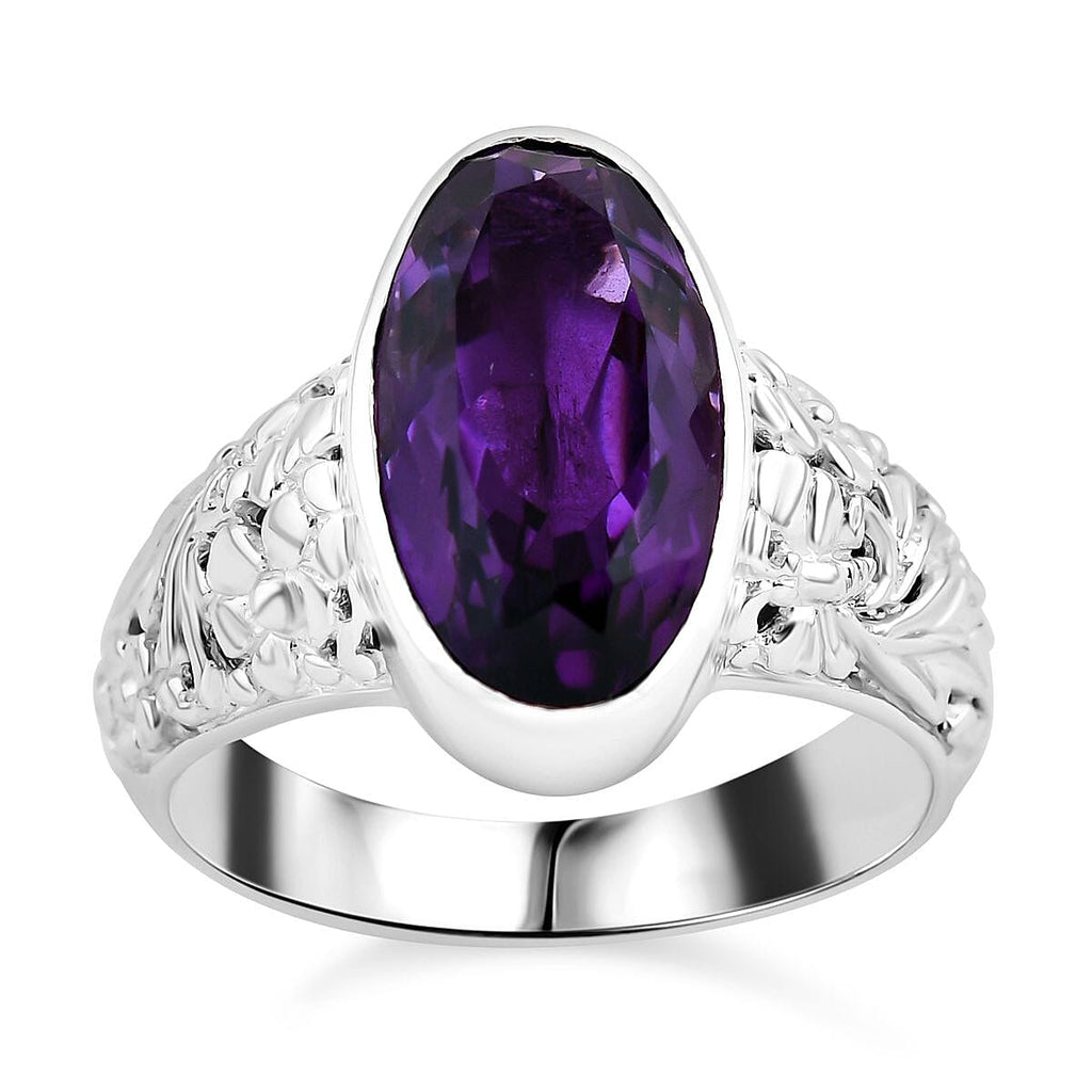 African Amethyst  Ring  Sterling Silver 7.20 ct,  Silver Wt. 8 Gms  7.200  Ct.