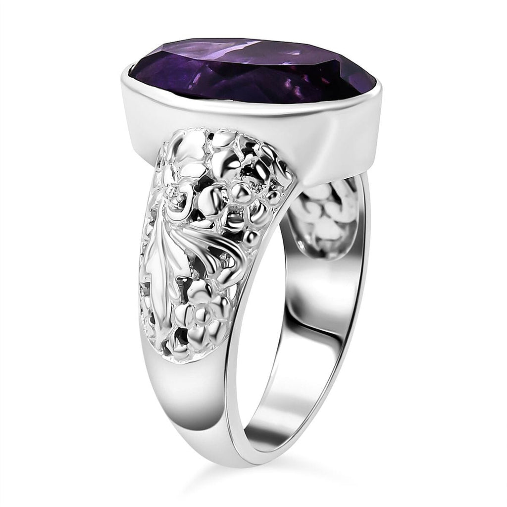 African Amethyst  Ring  Sterling Silver 7.20 ct,  Silver Wt. 8 Gms  7.200  Ct.