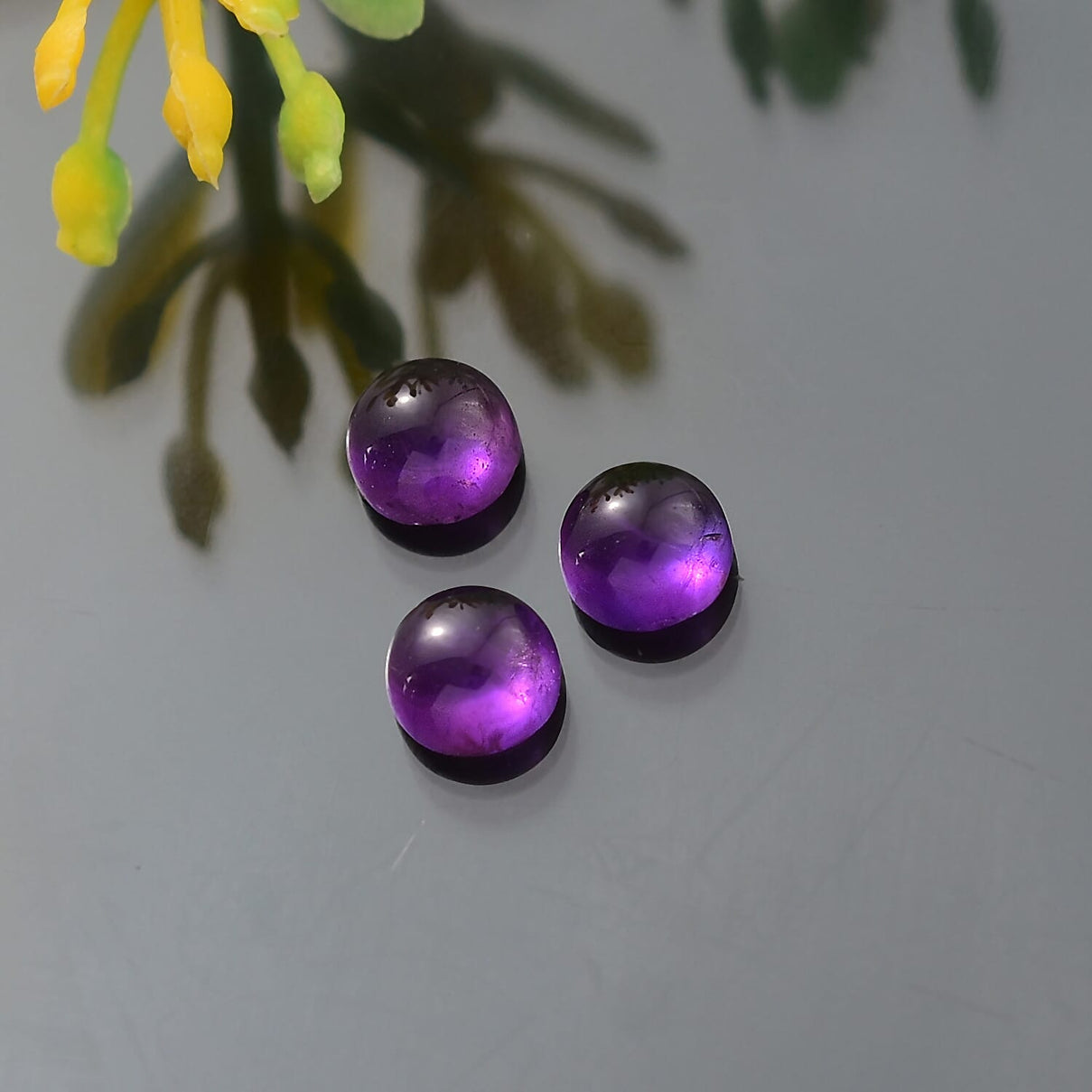 Set of 3 African Amethyst Loose Gemstones in Round Shape 0.99 Ct. 8063619 1