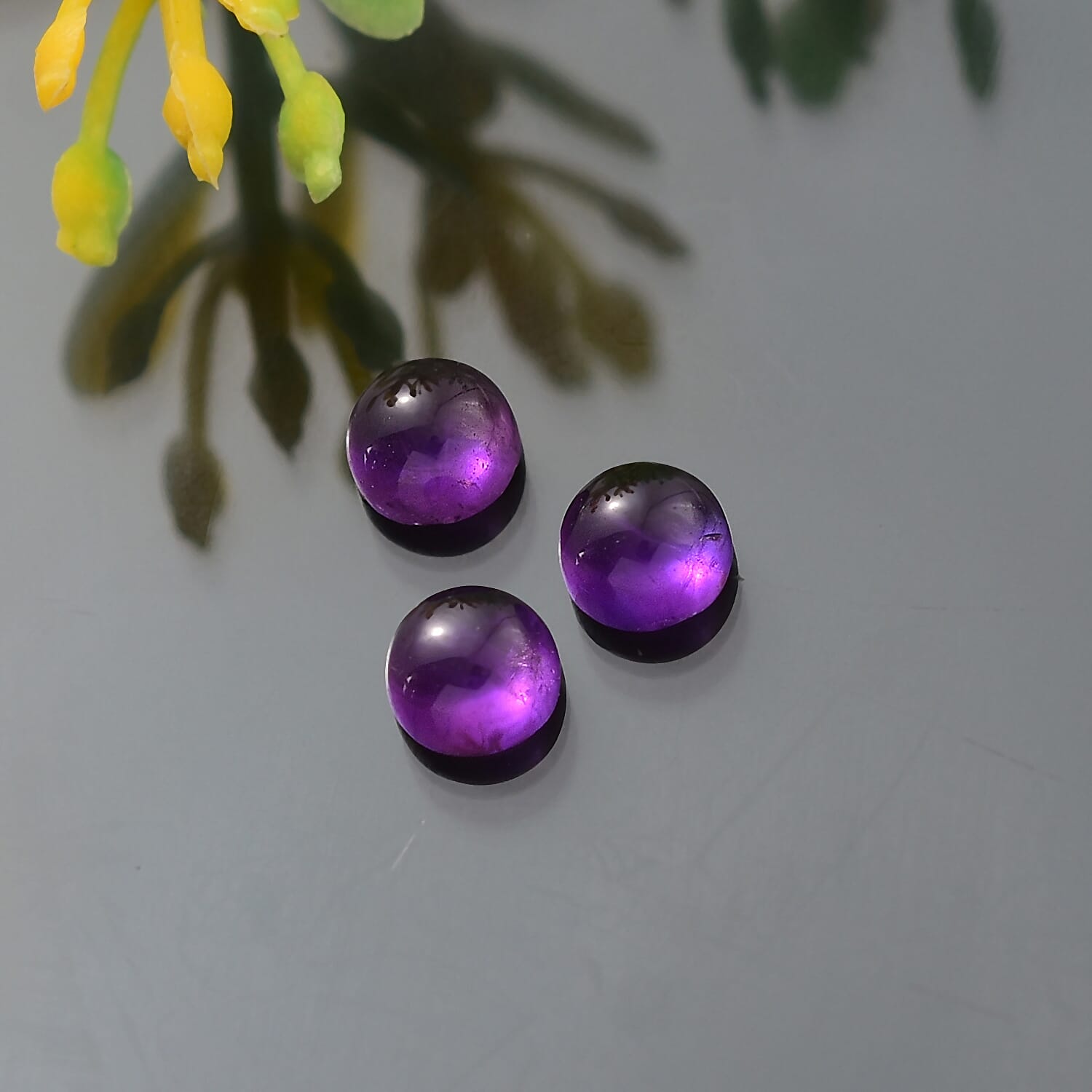 Set of 3 African Amethyst Loose Gemstones in Round Shape 0.99 Ct. 8063619 1