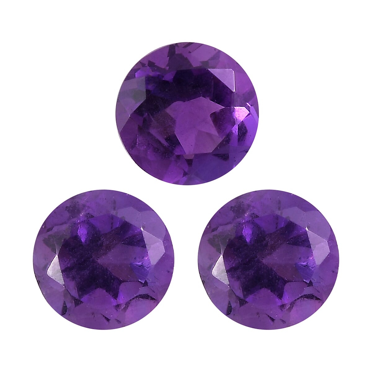 0.63 Ct. Set of 3 African Amethyst Loose Gemstones in Round Shape 8063617 0