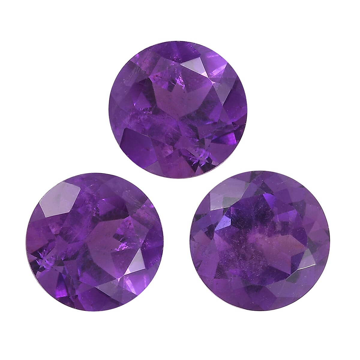 Set of 3 African Amethyst Loose Gemstones in Round Shape 4.84 Ct. 8070606 0