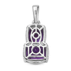 African Amethyst Solitaire Pendant in Rhodium Overlay Sterling Silver 3.48 Ct.
