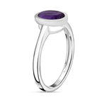 African Amethyst Solitaire Ring Sterling Silver 1.16 ct