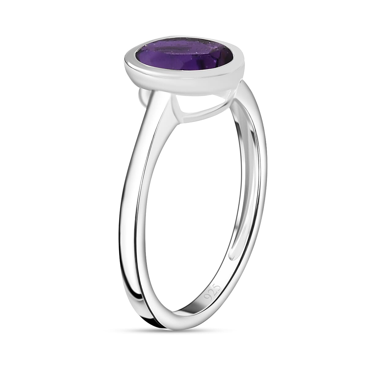 African Amethyst Solitaire Ring Sterling Silver 1.16 ct 7796775 3