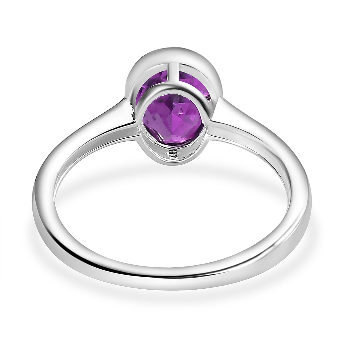 African Amethyst Solitaire Ring Sterling Silver 1.16 ct 7796775 4