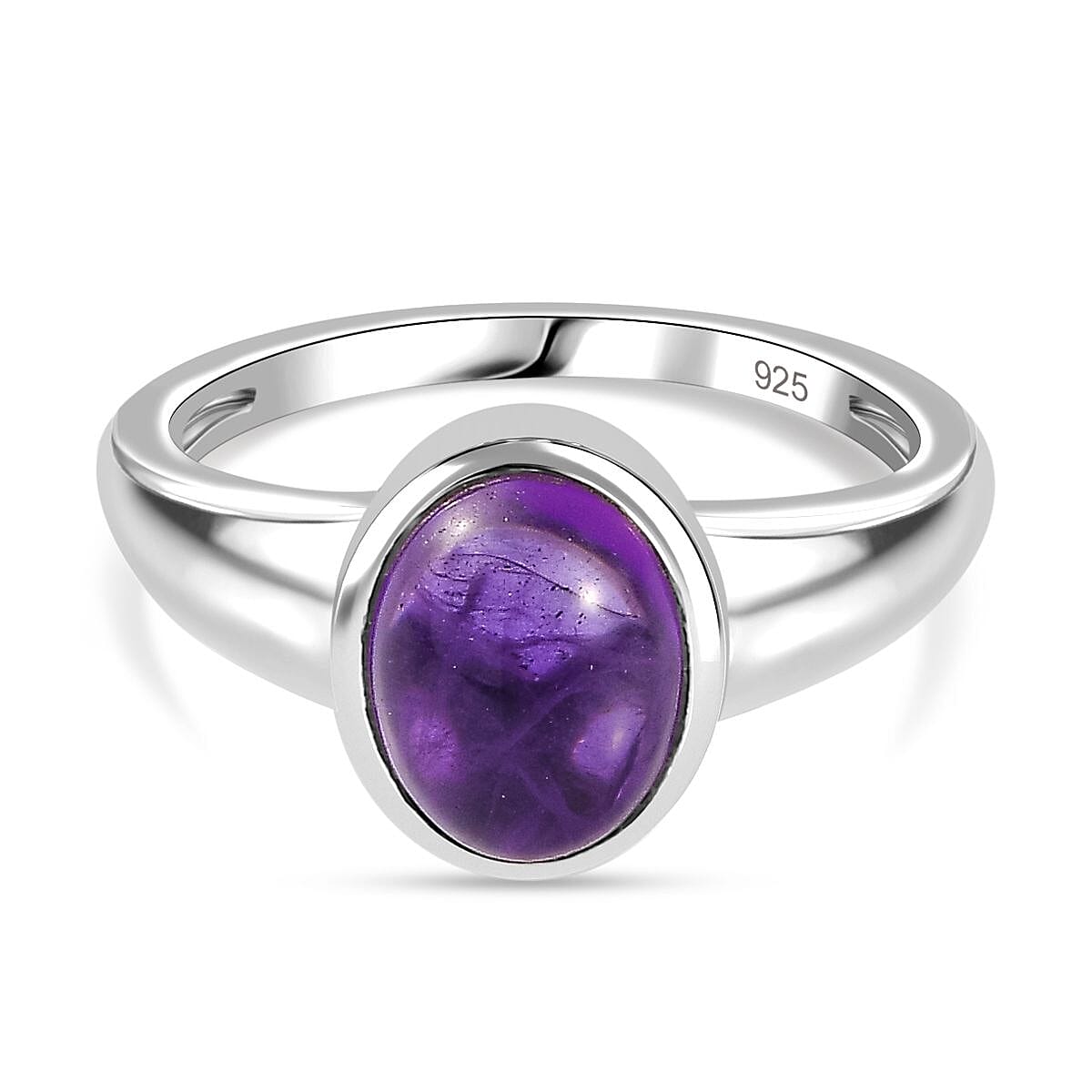 Amethyst Solitaire Ring in Platinum Overlay Sterling Silver 2.14 Ct 7767710 0