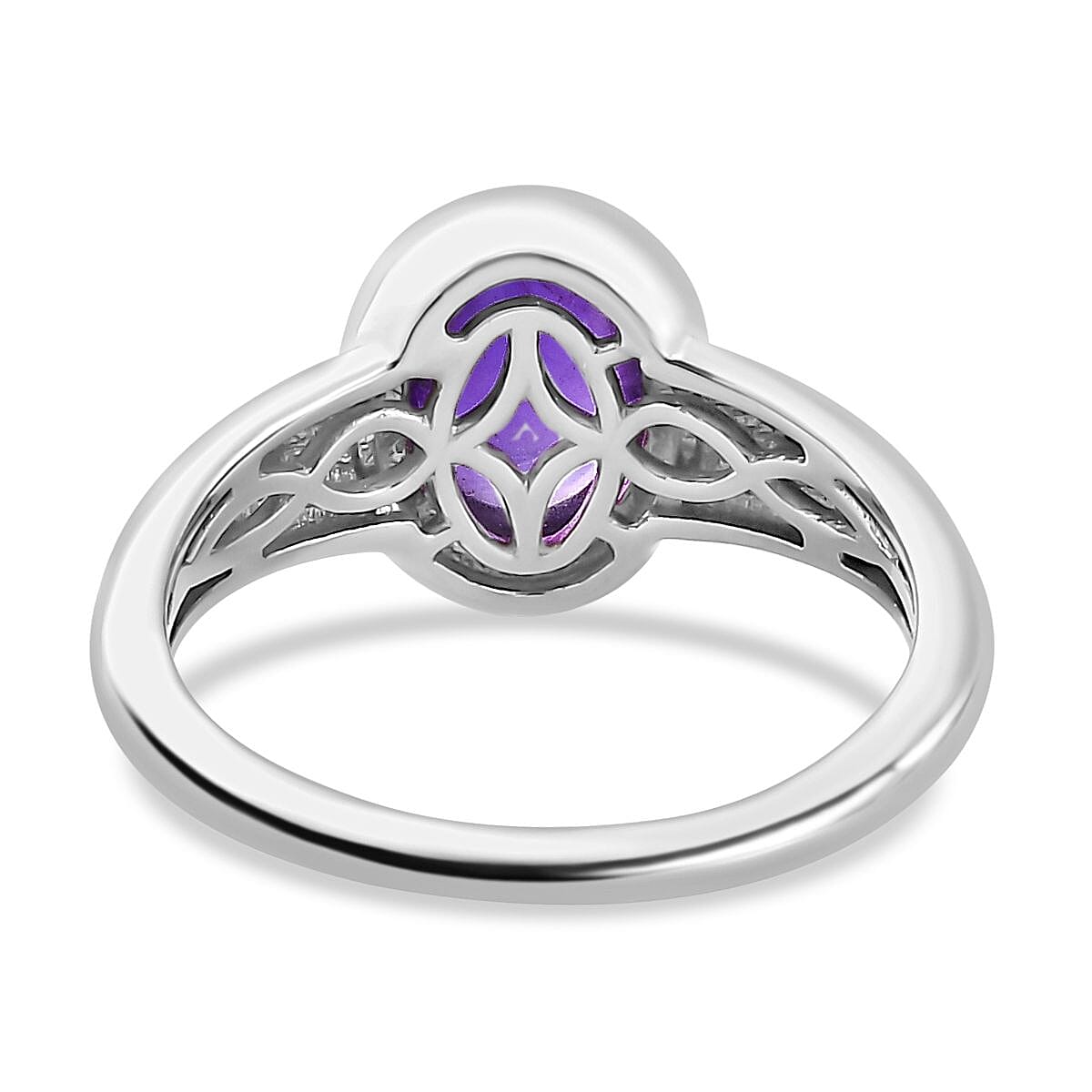 Amethyst Solitaire Ring in Platinum Overlay Sterling Silver 2.14 Ct 7767710 4