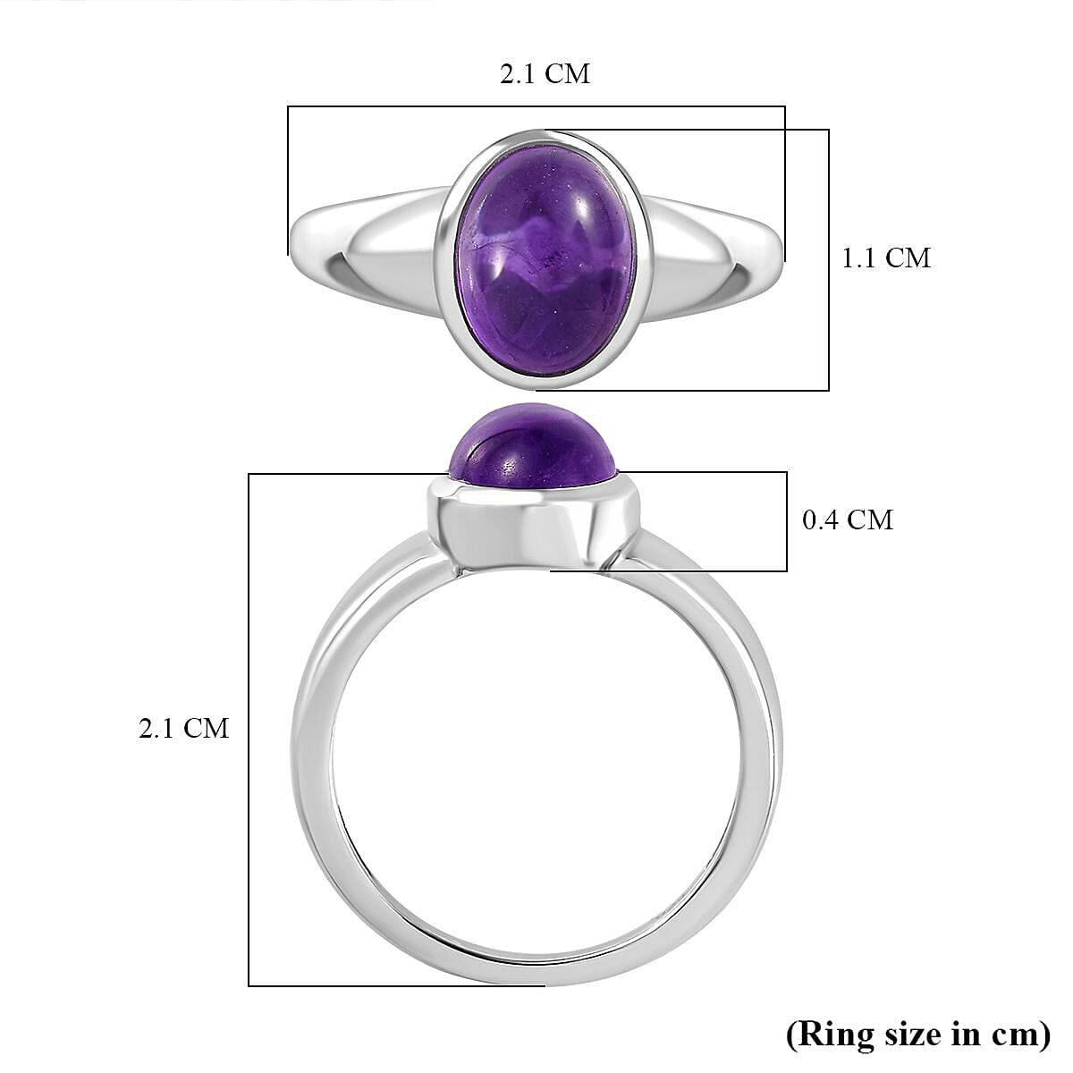 Amethyst Solitaire Ring in Platinum Overlay Sterling Silver 2.14 Ct 7767710 5